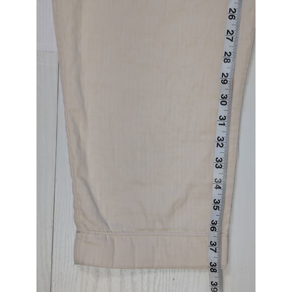 LOFT Pull On Pants Women’s Large Beige Paperbag Waist Casual Lightweight Cotton - Picture 13 of 16